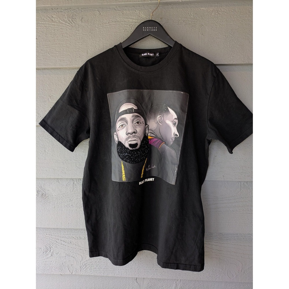 Black Planet Shirt Mens XL Black Tee KOBE X NIPSEY Graphic Streetwear Collab